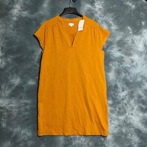 Wonderly Womens Shift Dress Knee Length French Terry Orange Gold POCKETS XL New